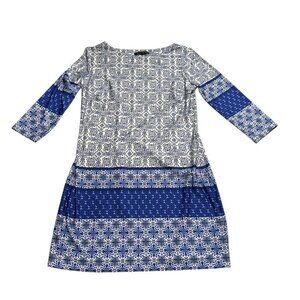 Atmosphere Blue/White Long Sleeve Dress Size Medium